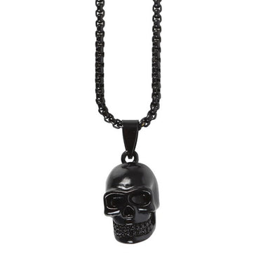Black Stainless Steel Skull Necklace